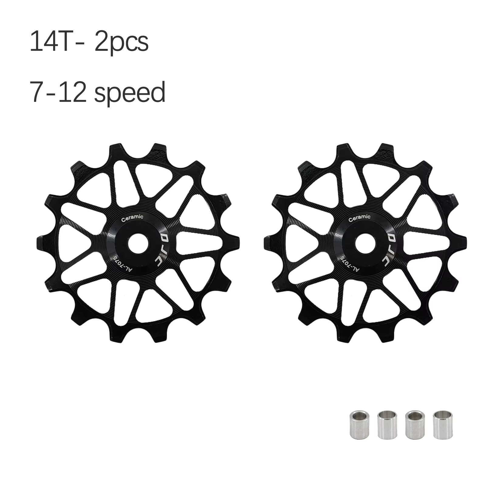 DJC Bike Pulley Wheel Ceramic Bearing Oilslick 11T 12T 13T 14T MTB Road Bike for Derailleur Mountain Road Bike Guide Wheel PL104
