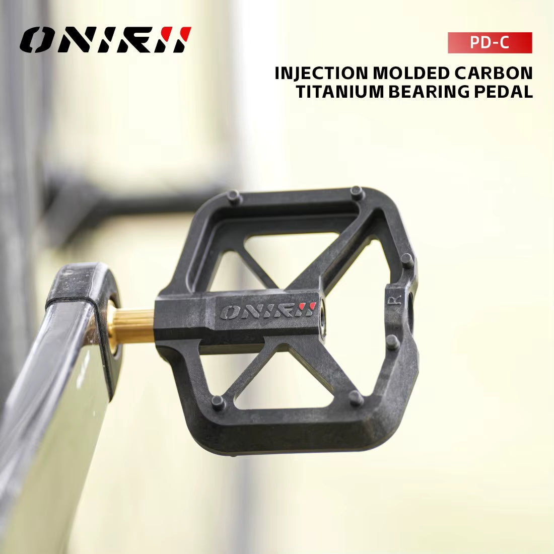 2025 New  PD-C Injection Carbon Fiber Flat Bike Pedals Ultralight 3 Bearings Titanium Axle for Road Mountain Bikes