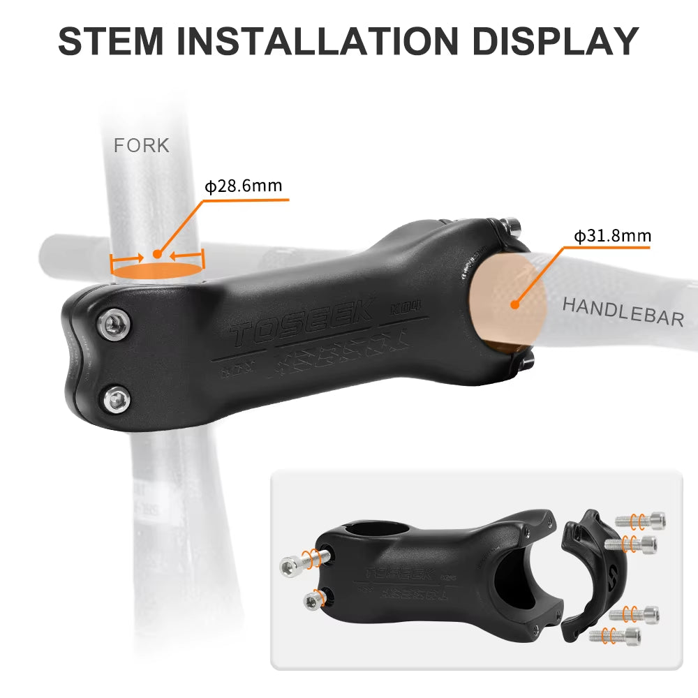 K04 Carbon Stem 6/17Degree Mountain Bike Stem 31.8Mm Handlebar Stems 70/80/90/100/110/120/130Mm Black Matt Bicycle Parts