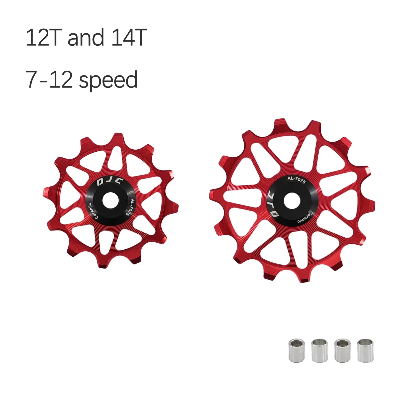 DJC Bike Pulley Wheel Ceramic Bearing Oilslick 11T 12T 13T 14T MTB Road Bike for Derailleur Mountain Road Bike Guide Wheel PL104