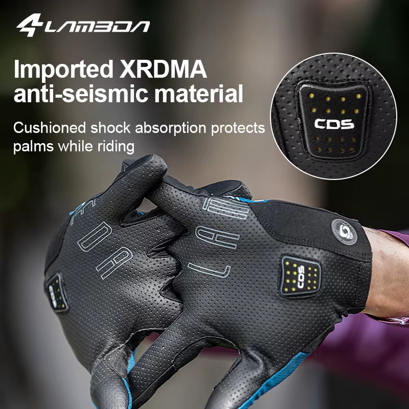 Men'S Cycling 5-15℃ Gloves Two-Finger Touchscreen Riding Thermal Winter Road Mountain Bike Full Finger Glove Accessories