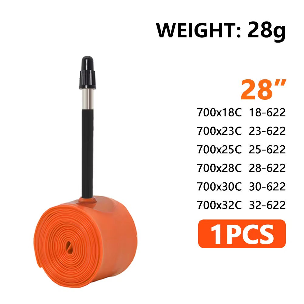 Thinkrider 1Pcs Ultralight 28G Bike Inner Tube 700X18 25 28 32 Road Bicycle TPU Material Tire 65Mm Length French Valve