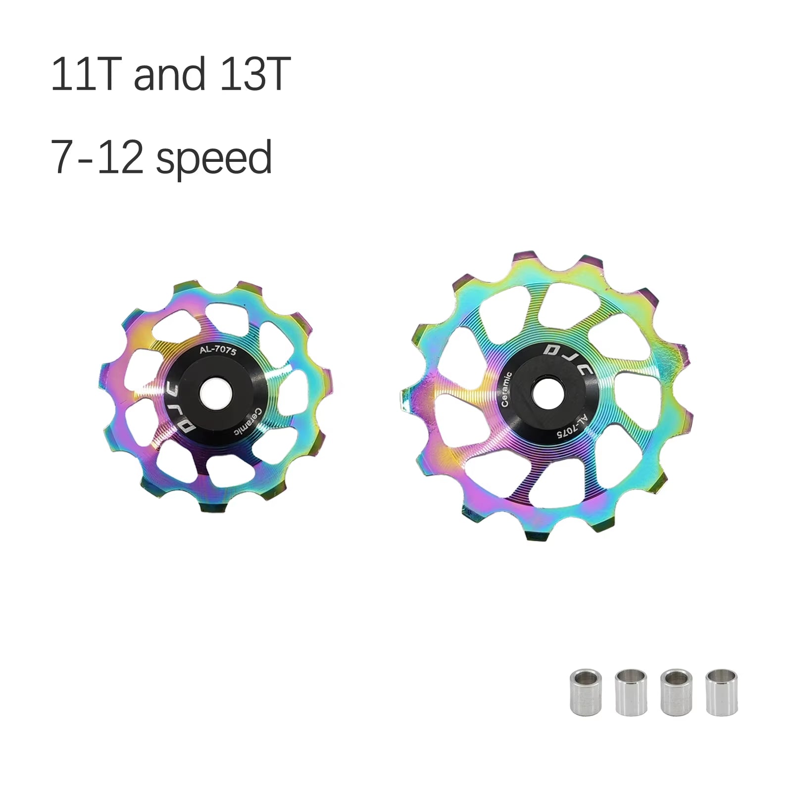 DJC Bike Pulley Wheel Ceramic Bearing Oilslick 11T 12T 13T 14T MTB Road Bike for Derailleur Mountain Road Bike Guide Wheel PL104