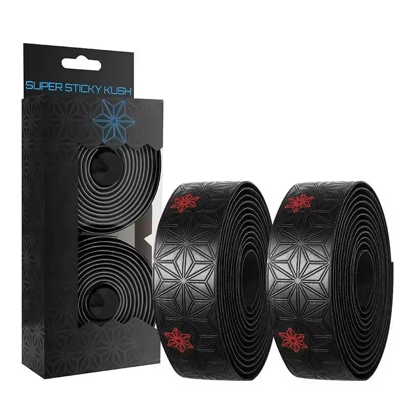 1 Pair Anti-Slip Road Bike Handlebar Tape PU Shock Handle Bar Tape W/ Bar End Plugs Bicycle PU Anti-Vibration Wrap Tape Bartape