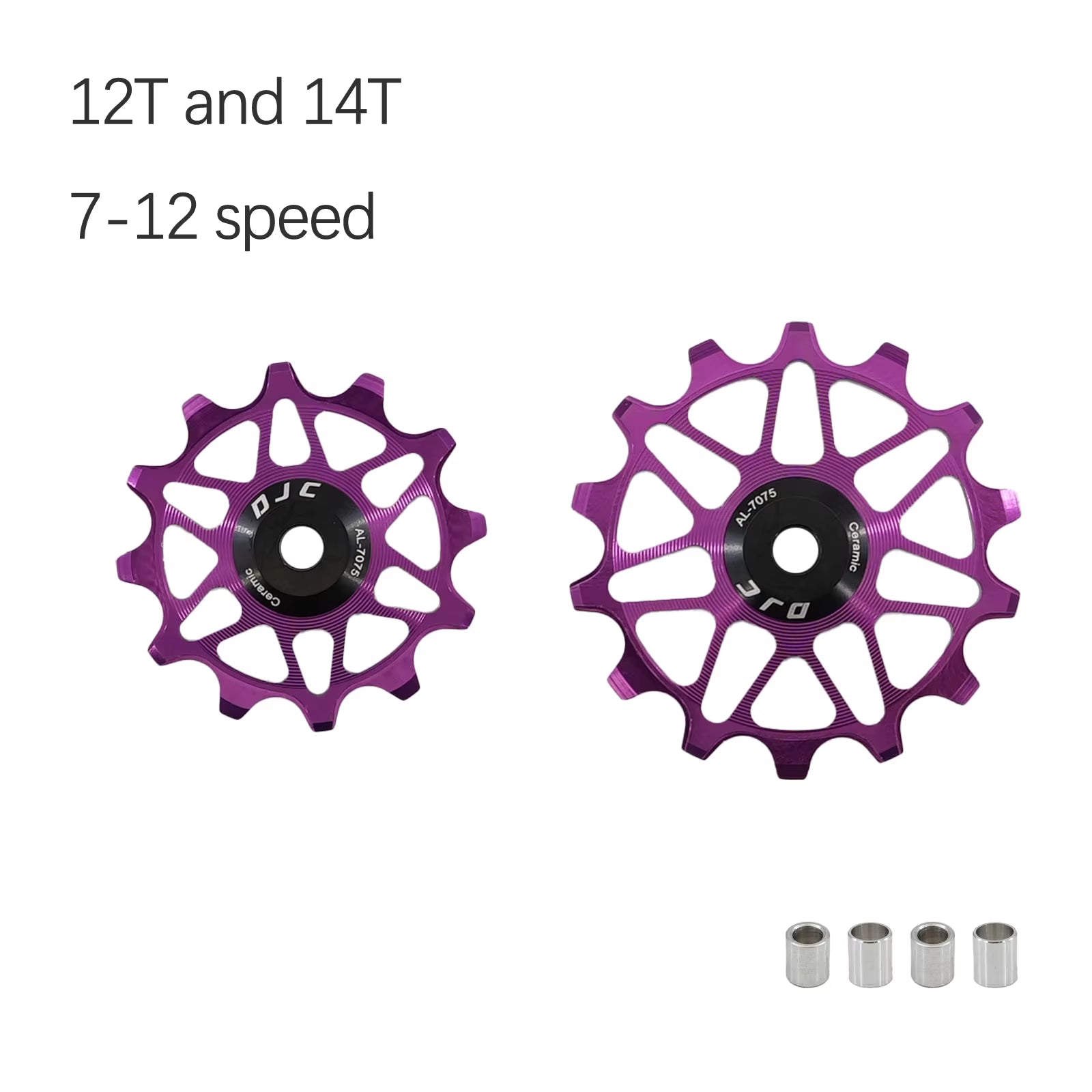 DJC Bike Pulley Wheel Ceramic Bearing Oilslick 11T 12T 13T 14T MTB Road Bike for Derailleur Mountain Road Bike Guide Wheel PL104