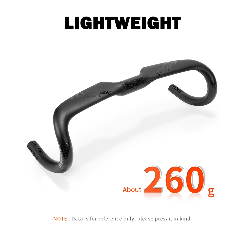 ZXB-TWO Bike Carbon Road Handlebar 400/420/440Mm UD Matt Internal Routing Road Bicycle Handle Bar Bicycle Parts