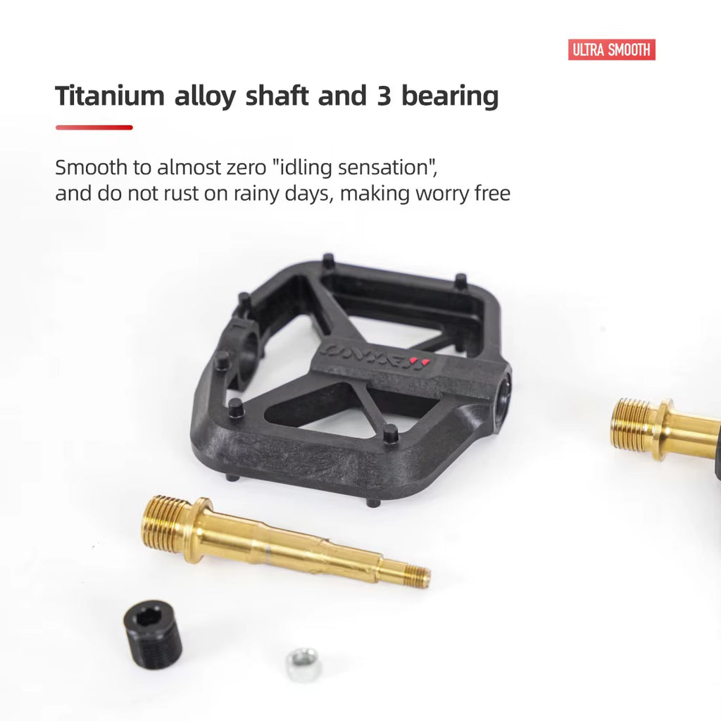 2025 New  PD-C Injection Carbon Fiber Flat Bike Pedals Ultralight 3 Bearings Titanium Axle for Road Mountain Bikes