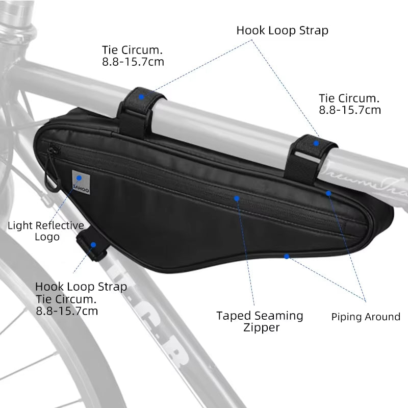 Bicycle Frame Triangle Bag MTB Road Cross Rail Beam Corner Pannier Cycling Storage Pouch 122057