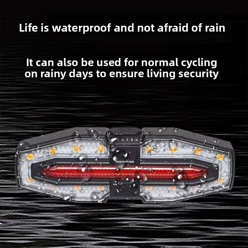 Wireless Bicycle Steering Remote Control Warning Tail Light with Horn, High Volume Prompt Sound, USB Charging Night Riding Turn