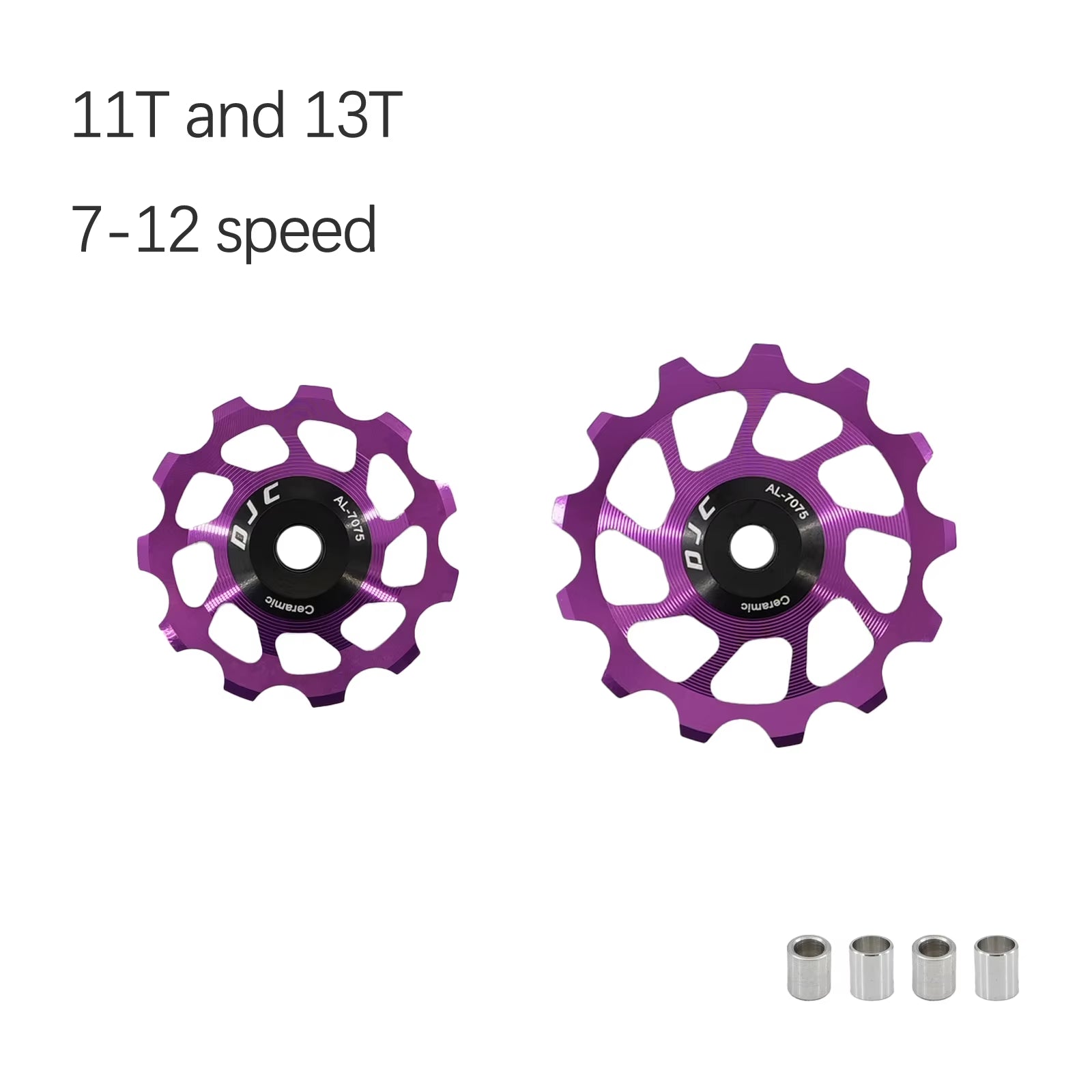 DJC Bike Pulley Wheel Ceramic Bearing Oilslick 11T 12T 13T 14T MTB Road Bike for Derailleur Mountain Road Bike Guide Wheel PL104