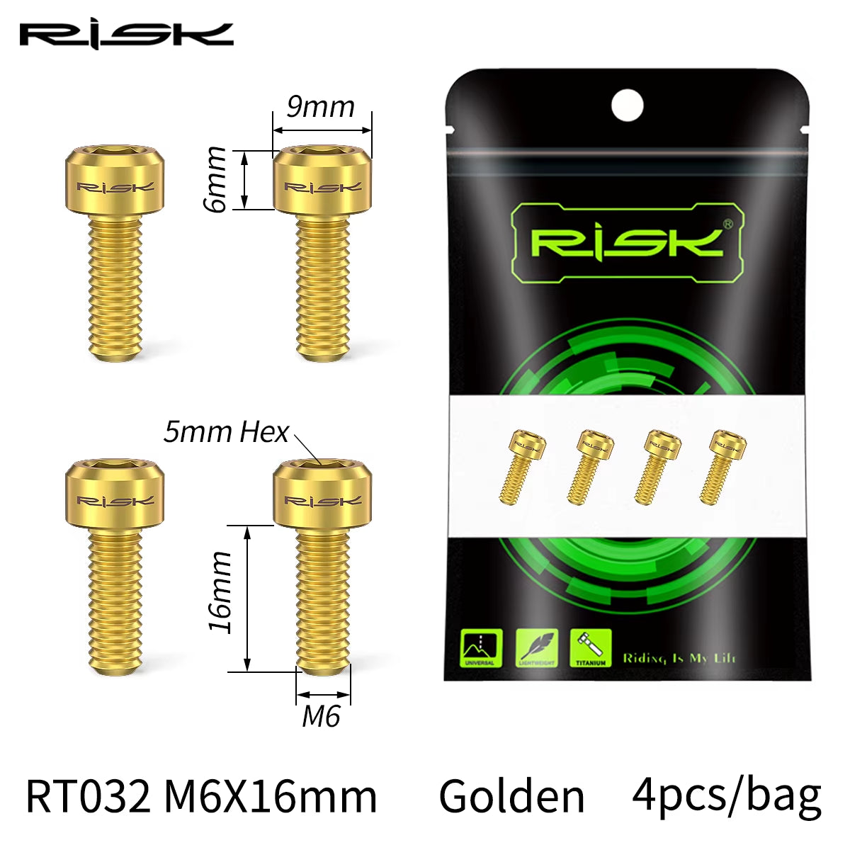 4PCS M6X16 M6X18 M6X20Mm Titanium Bicycle Disc Brake Clamp Caliper Bolts MTB Mountain Road Bike Fixed Screws M6*16/18/20Mm