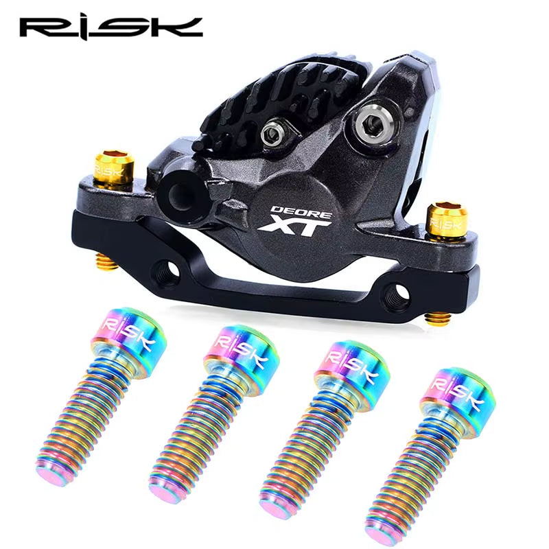 4PCS M6X16 M6X18 M6X20Mm Titanium Bicycle Disc Brake Clamp Caliper Bolts MTB Mountain Road Bike Fixed Screws M6*16/18/20Mm