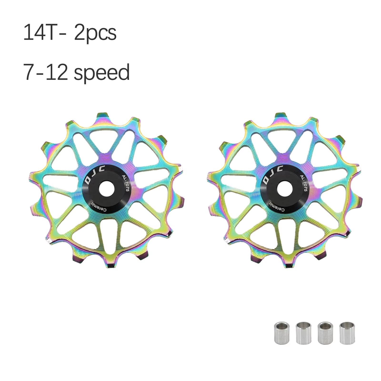 DJC Bike Pulley Wheel Ceramic Bearing Oilslick 11T 12T 13T 14T MTB Road Bike for Derailleur Mountain Road Bike Guide Wheel PL104