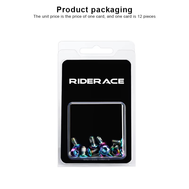 12Pcs Bicycle Disc Brake Rotor Torx Bolts T25 M5X9Mm Stainless Steel Road Bike Fixing Screws Colorful Cycling Accessory MTB Part