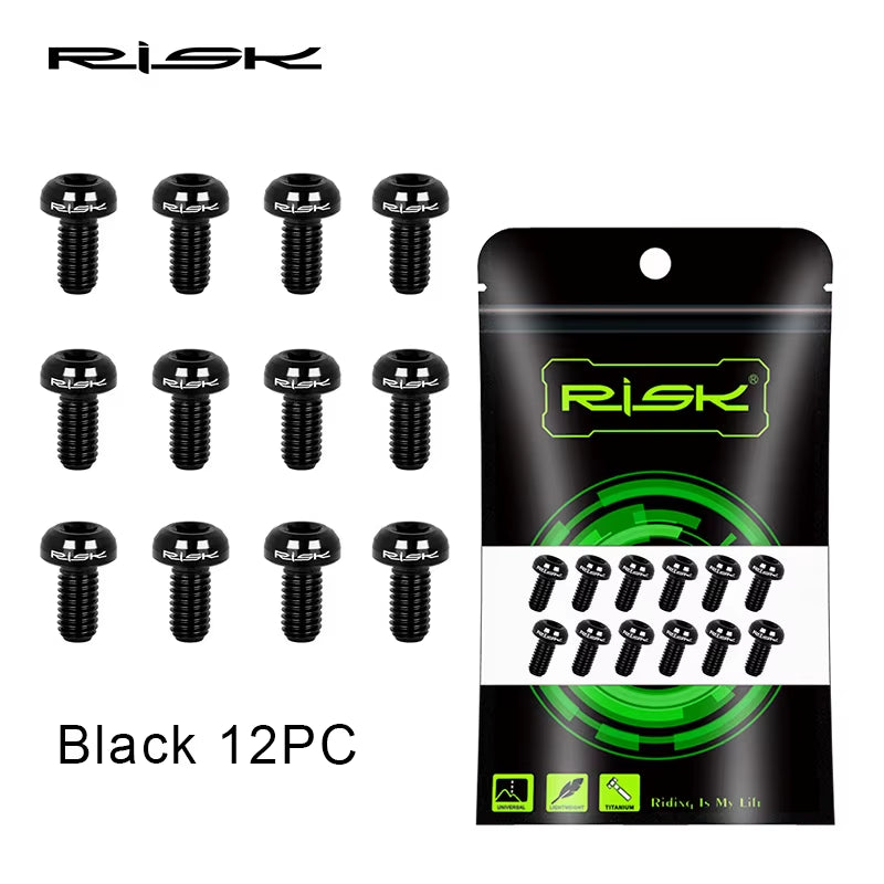 Titanium Alloy Bike Bolts 12Pcs M5X10Mm Disc Rotor Screws Mountain Road Bike Disc Brake Rotor Bolts Fixing Bicycle Accessories