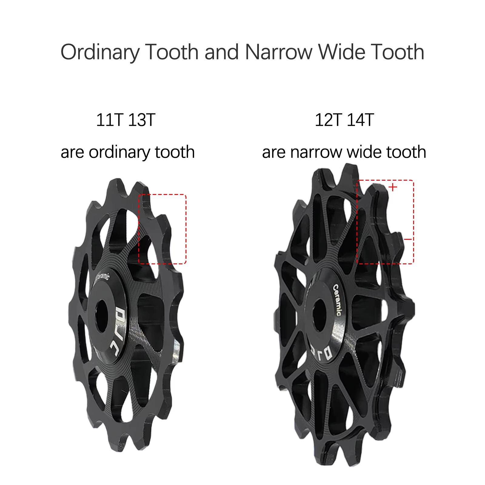 DJC Bike Pulley Wheel Ceramic Bearing Oilslick 11T 12T 13T 14T MTB Road Bike for Derailleur Mountain Road Bike Guide Wheel PL104