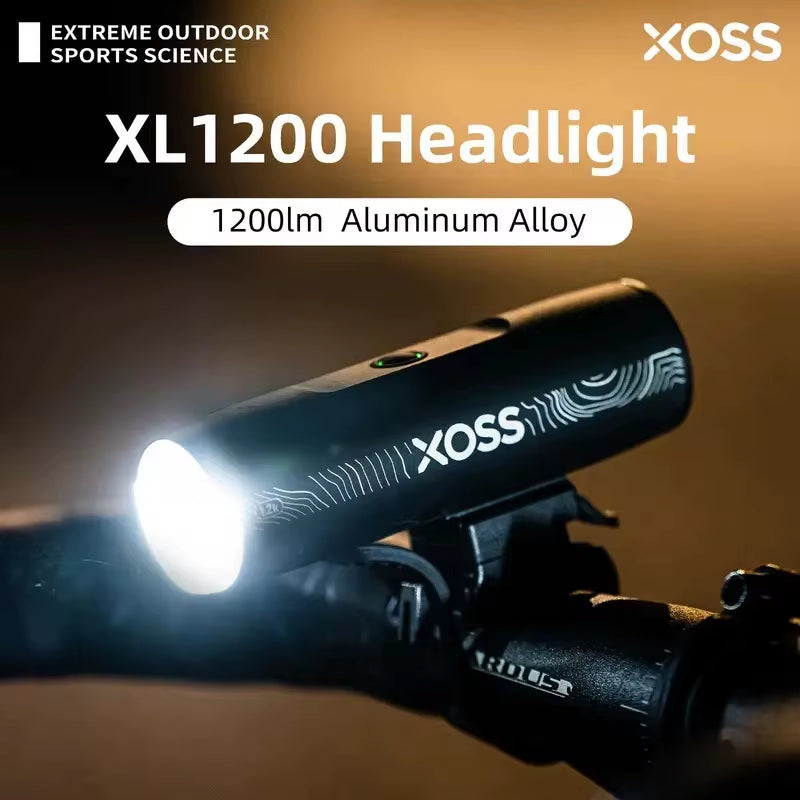 Xoss 400-1200 Lm Bicycle Headlights Xl1200 Outdoor Waterproof Rechargeable Cycling Headlights Aluminum Ultra-Light Flashlight