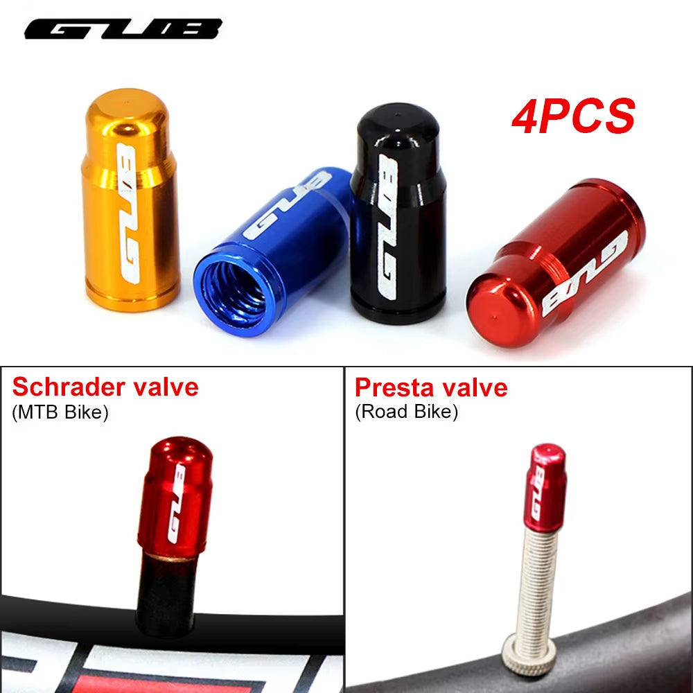 4Pcs Aluminum Bicycle Tire Valve Cap Ultralight Mountain Road Bike Tyre Cap Schrader/Presta Tire Valve Protector MTB Accessories