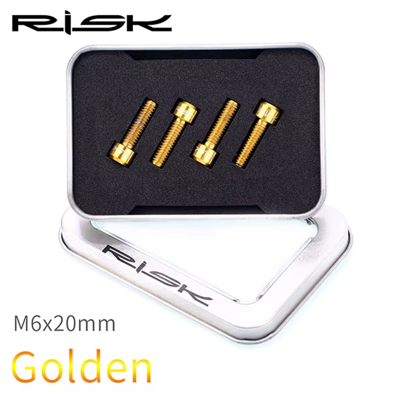 4Pcs/Lot Titanium Alloy M6*20Mm MTB Bicycle Crank Bolts Allen Head Mountain Road Bike Cycling Crankset Screws M6 X 20Mm