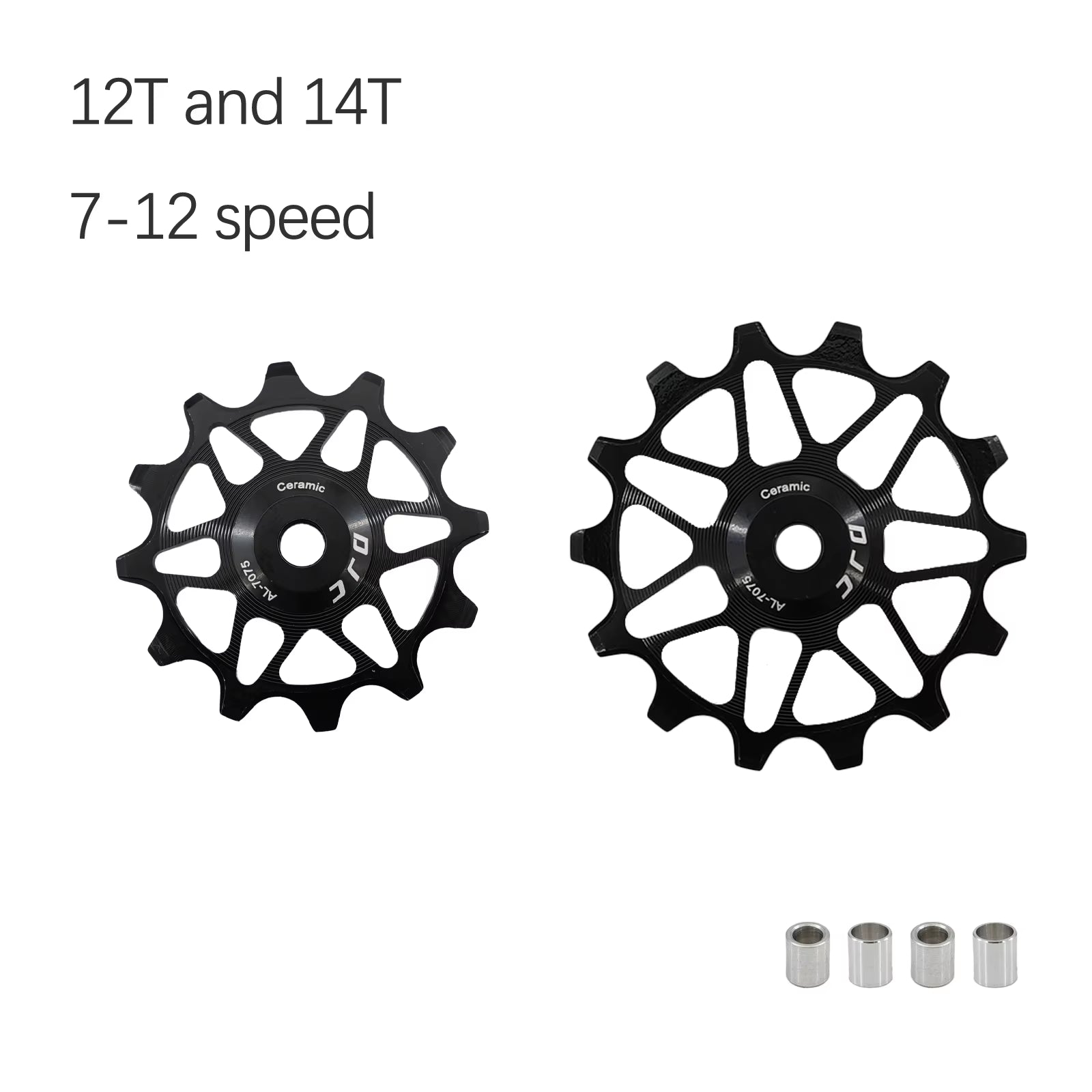 DJC Bike Pulley Wheel Ceramic Bearing Oilslick 11T 12T 13T 14T MTB Road Bike for Derailleur Mountain Road Bike Guide Wheel PL104