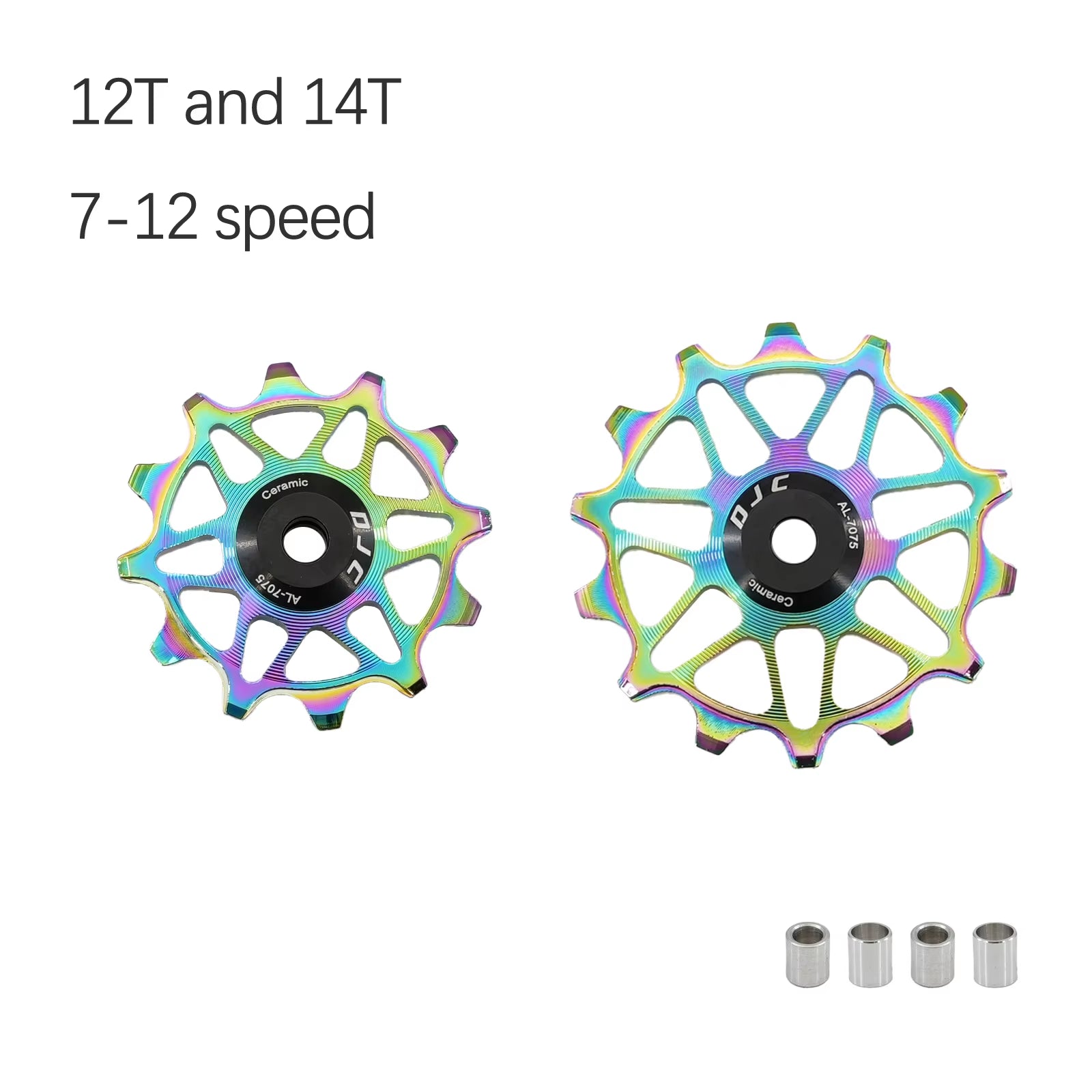 DJC Bike Pulley Wheel Ceramic Bearing Oilslick 11T 12T 13T 14T MTB Road Bike for Derailleur Mountain Road Bike Guide Wheel PL104