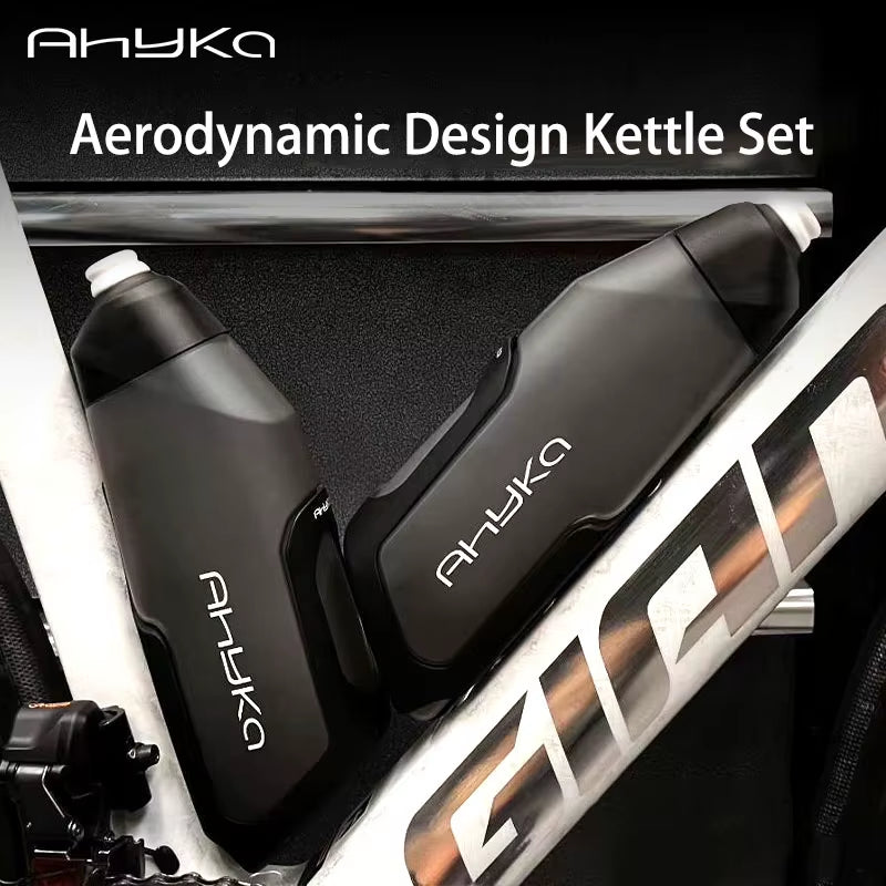 Ahyka Aerodynamic Bike Water Bottle Set 600Ml Lightweight Road Bike Cycling Water Bottle Squeeze to Drink Design