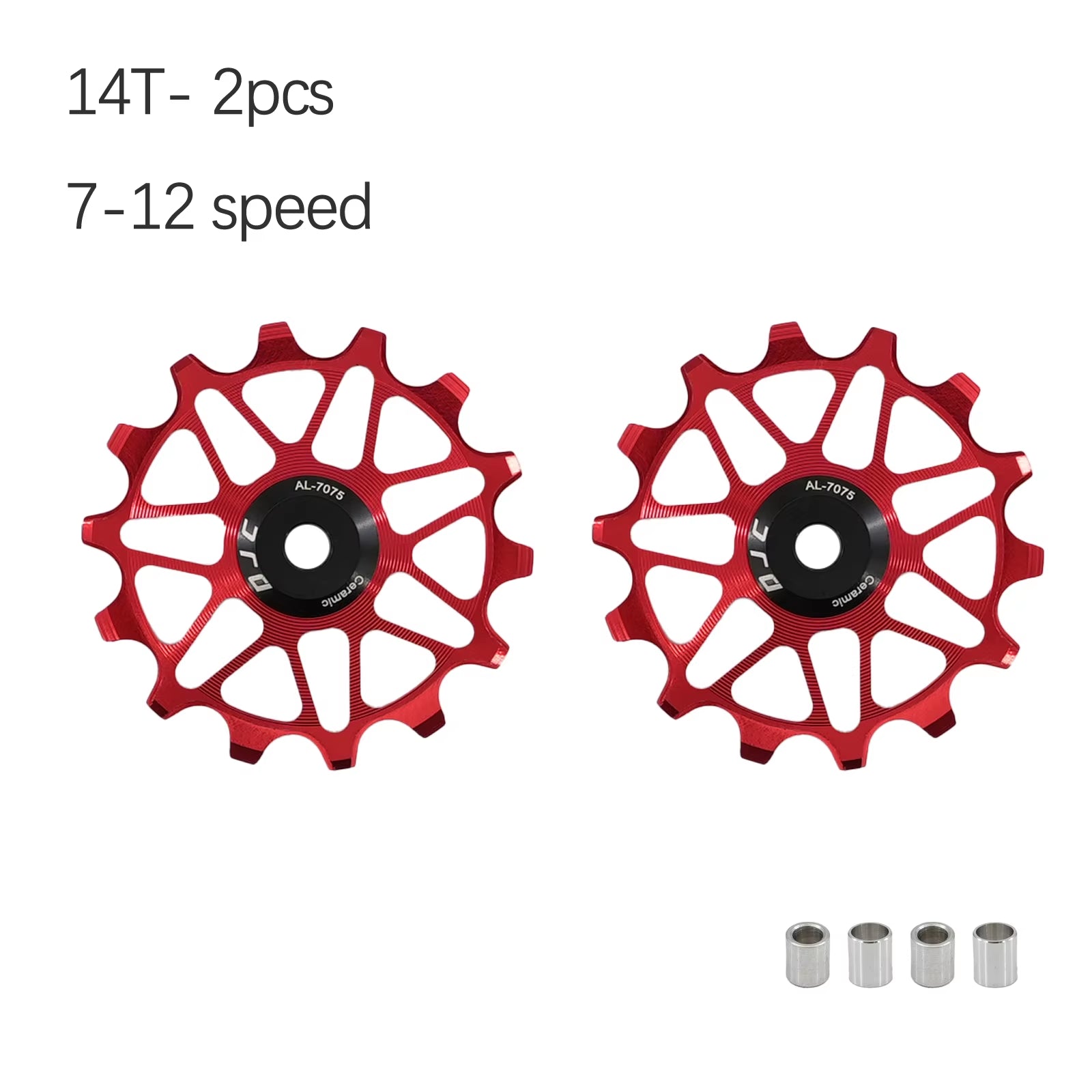 DJC Bike Pulley Wheel Ceramic Bearing Oilslick 11T 12T 13T 14T MTB Road Bike for Derailleur Mountain Road Bike Guide Wheel PL104