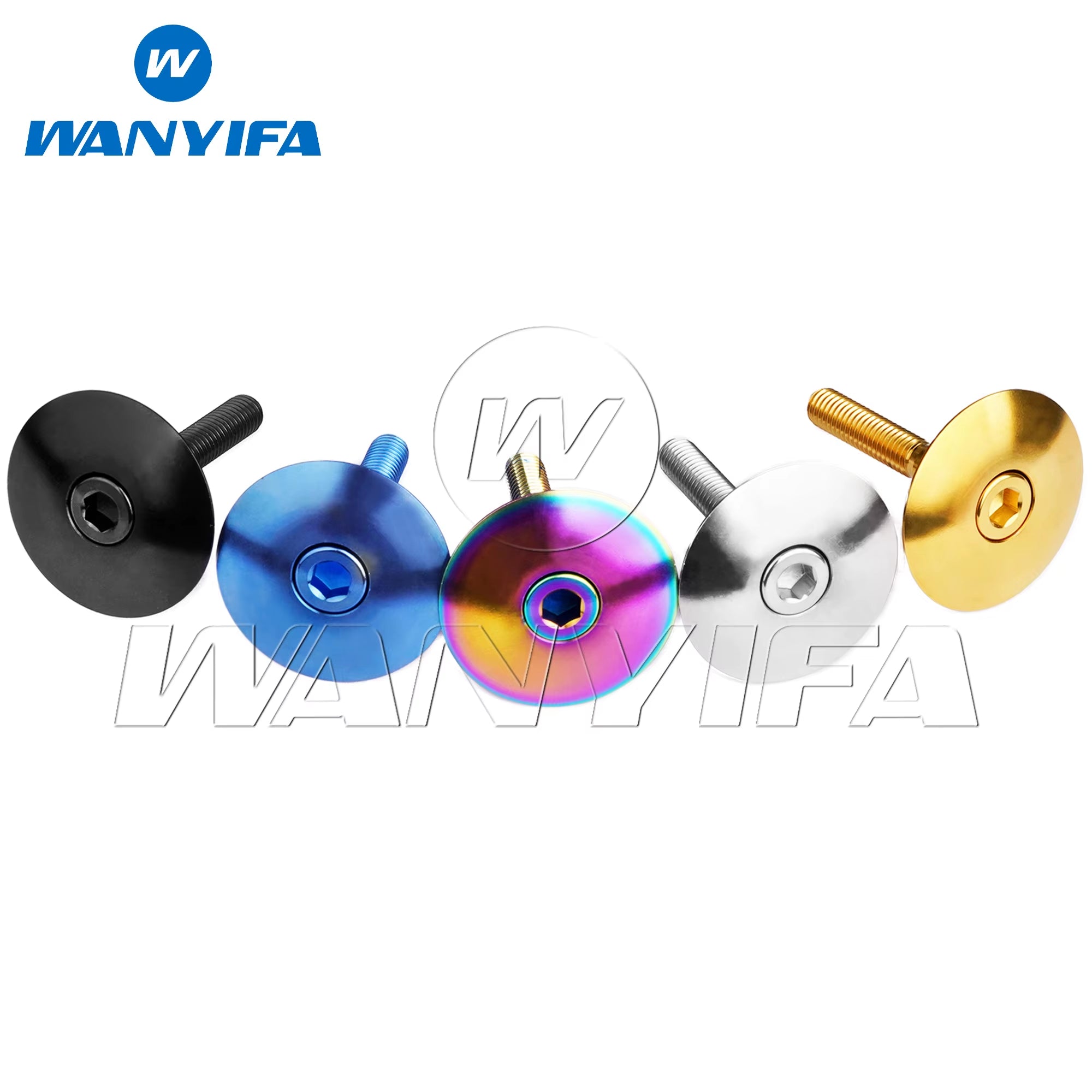 Titanium Bolt M6X35Mm & Titanium Bowl Cover Top Cap Set for 1-1/8" Road Mountain Bike Headset Stem Bicycle Cycling Parts