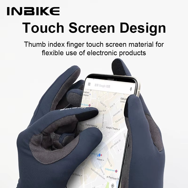 2024 Cycling Gloves Gel Padded for Men Autumn Winter Fleece Road Bike Gloves MTB Full Finger Touchscreen Bike Accessories