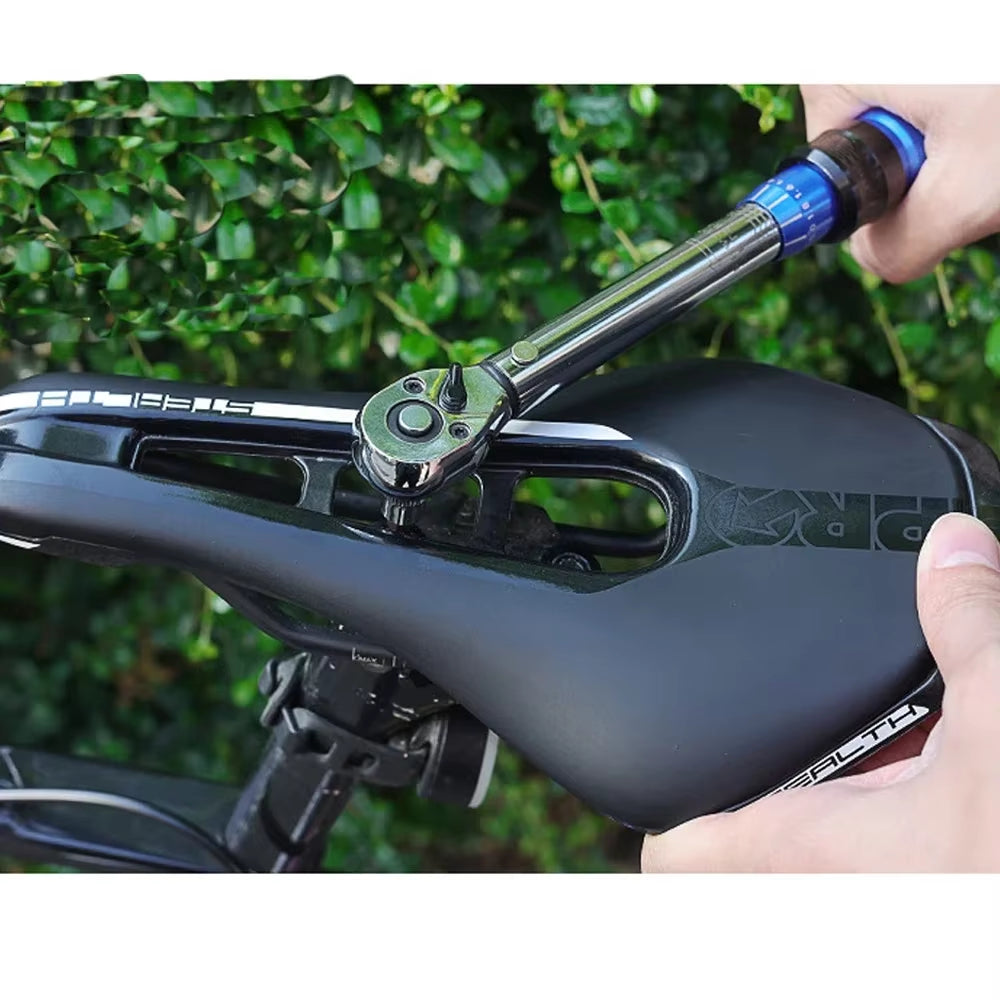 TINSOL 15Pcs Set Bicycle Torque Wrench Set 1/4" 2-24Nm Dual Direction Bike Allen Key Tool Socket Preset Type Spanner Pro Repair