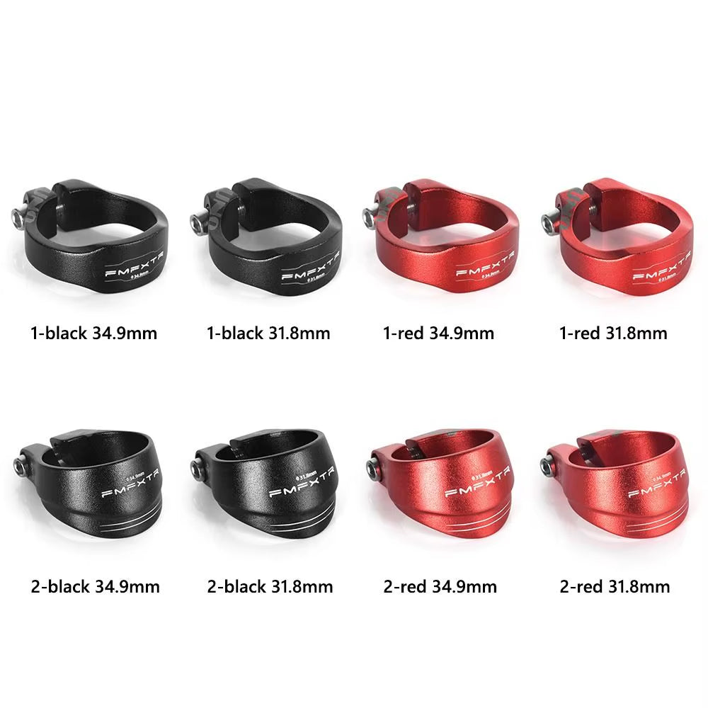 31.8Mm/34.9Mm Bicycle Seatpost Clamp Black Red Cycling Accessories Seat Tube Clamp Aluminum Alloy Fixing Bike Saddle Seat Clip