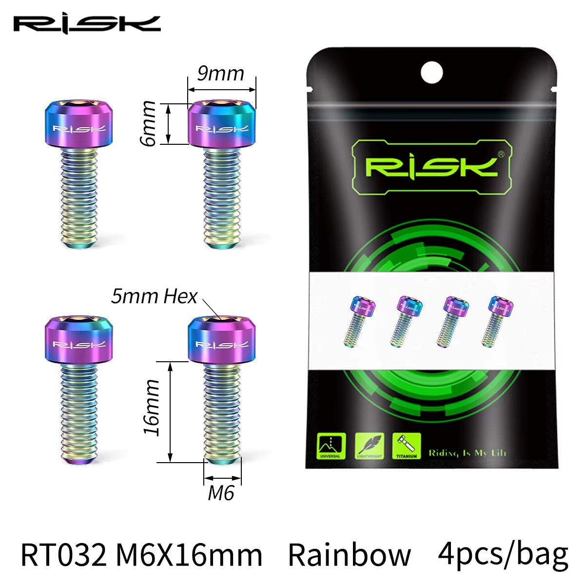 4PCS M6X16 M6X18 M6X20Mm Titanium Bicycle Disc Brake Clamp Caliper Bolts MTB Mountain Road Bike Fixed Screws M6*16/18/20Mm