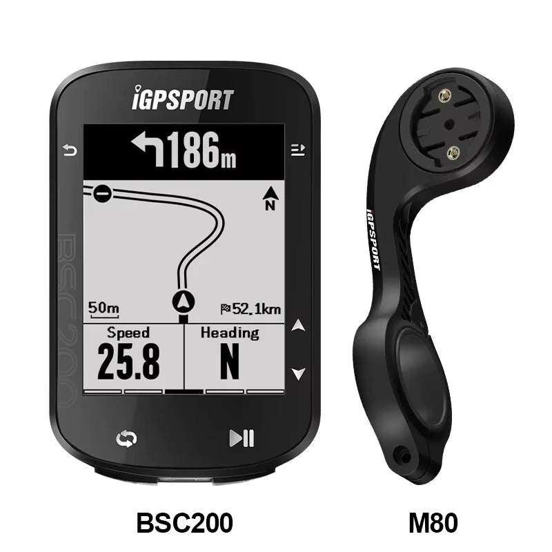 BSC200 GPS Bicycle Computer Cycling Odometer Wireless Speedometer Route Navigation ANT + Bluetooth5.0 Accessories