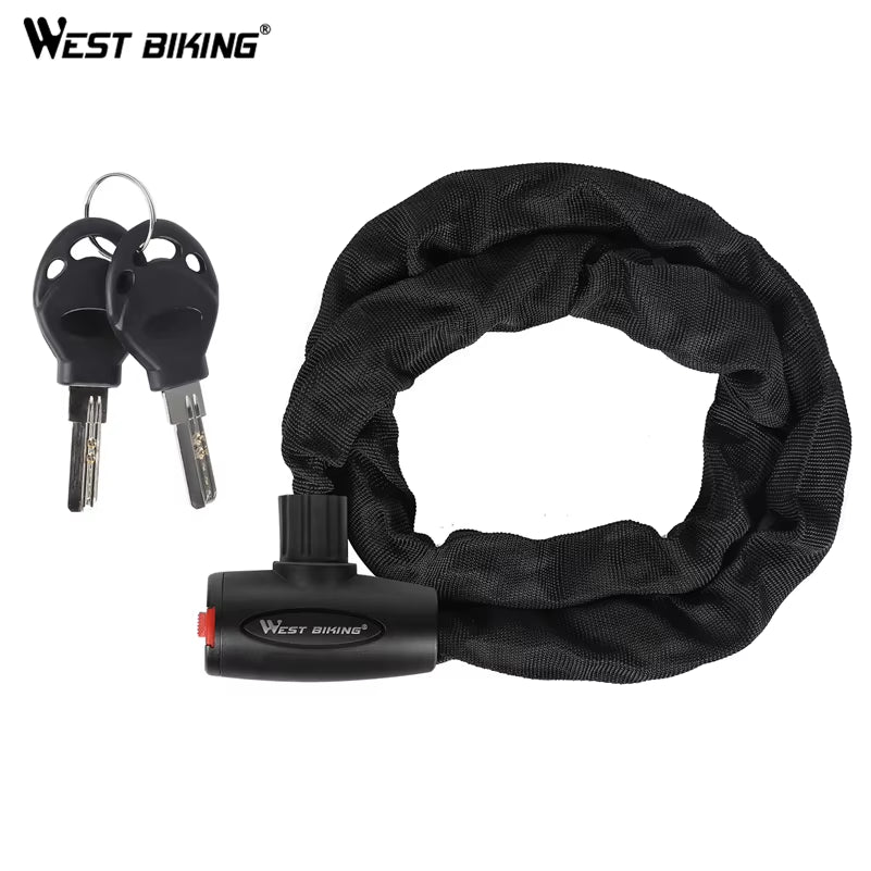 Anti-Theft Bicycle Lock MTB Road Bike Safety Chain Lock with 2 Keys Outdoor Cycling Bicycle Accessories Bike Locks