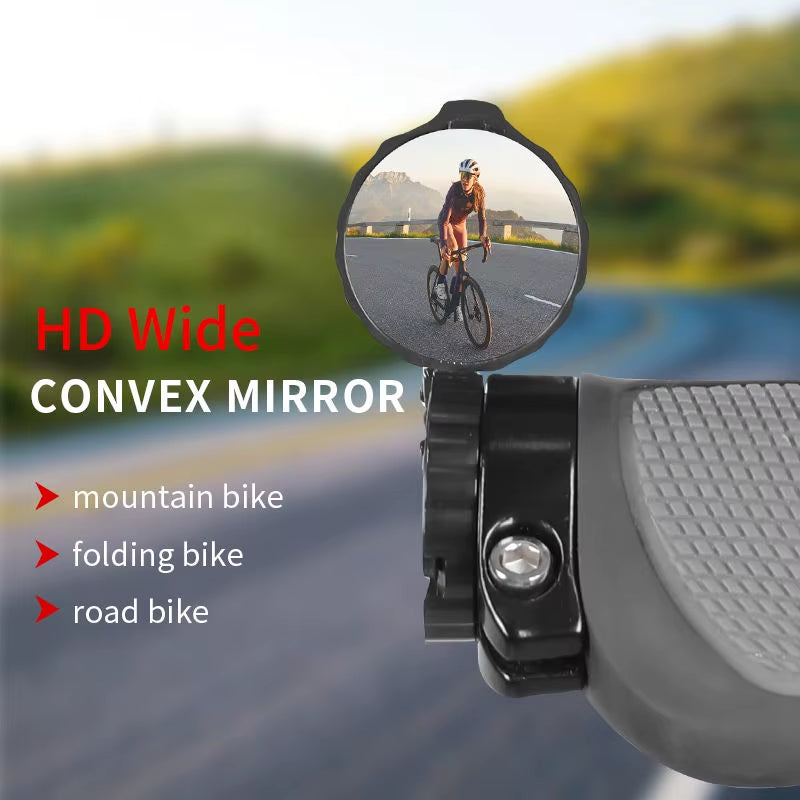 1/2Pcs Bicycle Rearview Mirror Adjustable Rotate Cycling Handlebar Led Warning Light Rear View Mirrors Bike Accessories