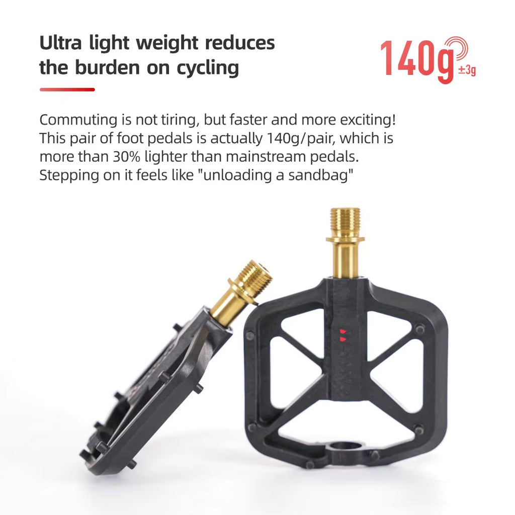 2025 New  PD-C Injection Carbon Fiber Flat Bike Pedals Ultralight 3 Bearings Titanium Axle for Road Mountain Bikes