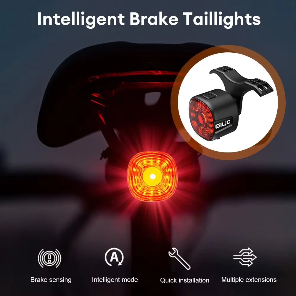 Cycling Taillights Smart/Normal Light MTB Road Bicycle Ip66 Waterproof Night Safety Tail Lights Lamp Riding Accessories