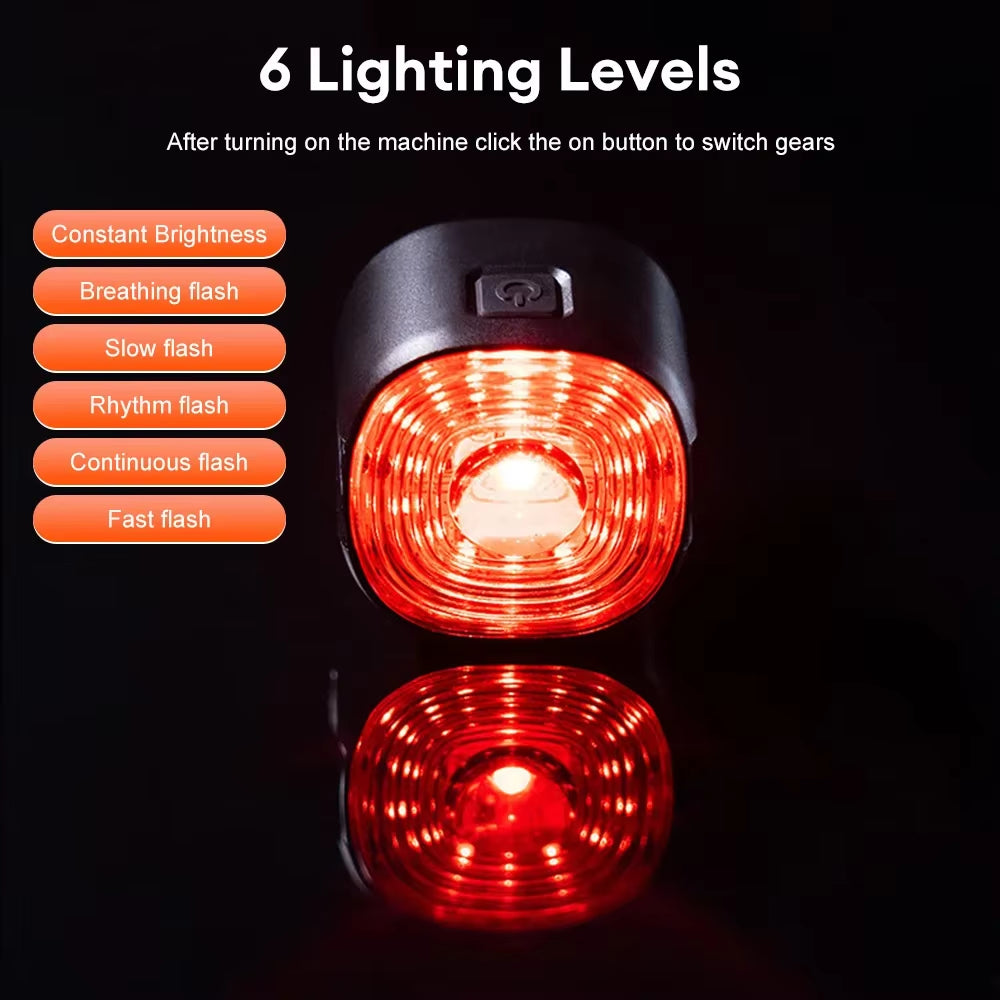 Cycling Taillights Smart/Normal Light MTB Road Bicycle Ip66 Waterproof Night Safety Tail Lights Lamp Riding Accessories