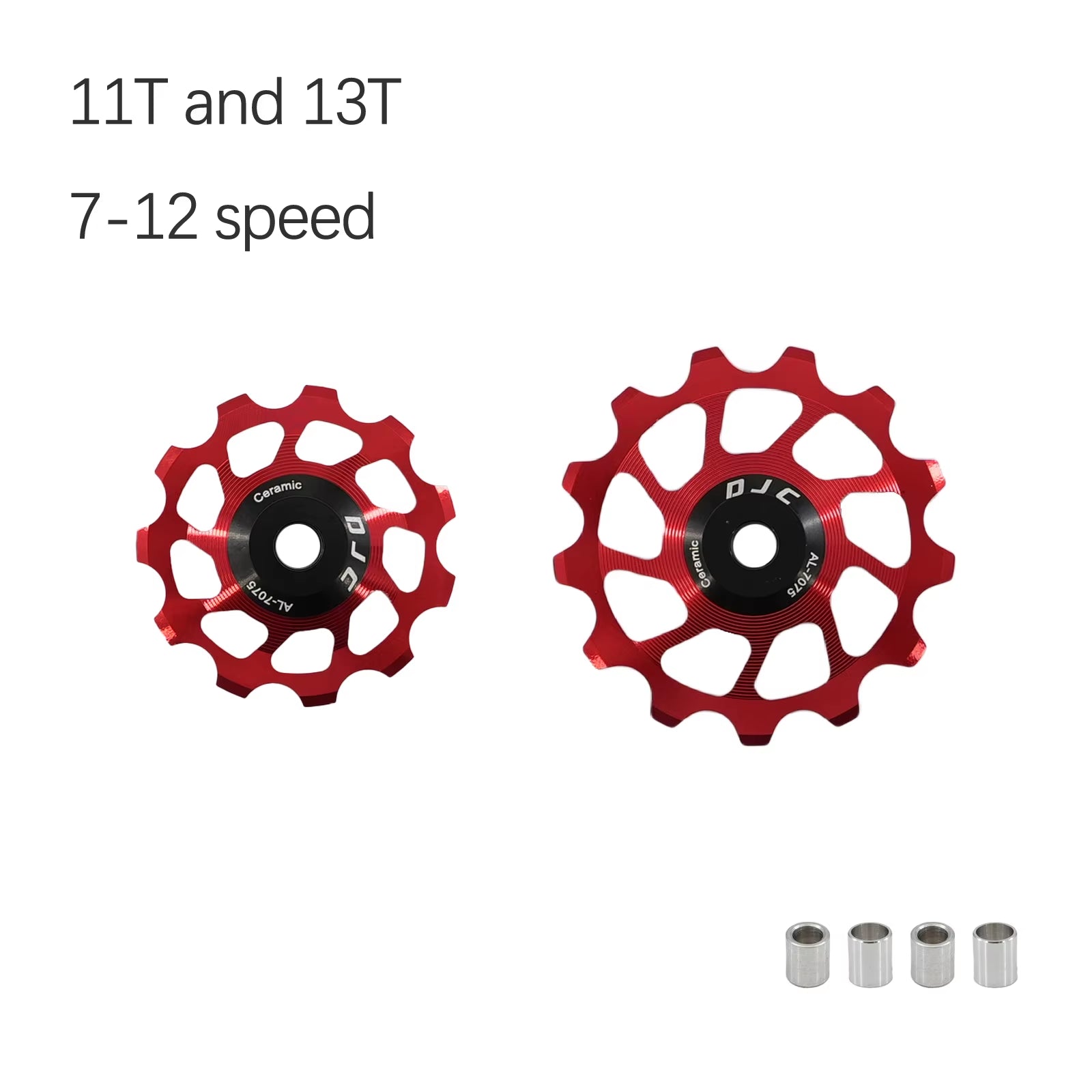 DJC Bike Pulley Wheel Ceramic Bearing Oilslick 11T 12T 13T 14T MTB Road Bike for Derailleur Mountain Road Bike Guide Wheel PL104