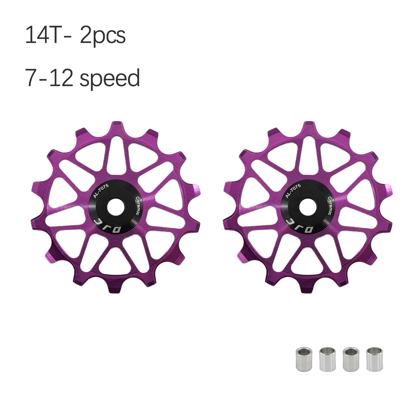 DJC Bike Pulley Wheel Ceramic Bearing Oilslick 11T 12T 13T 14T MTB Road Bike for Derailleur Mountain Road Bike Guide Wheel PL104