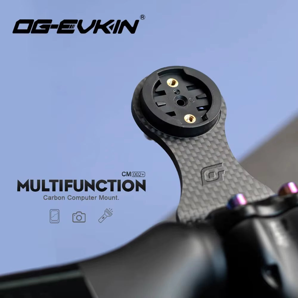 OGEVKIN Bike Stem Extension Carbon Computer Mount Holder Rack for Gps/Cycling Computer/Camera/Light Bicycle Accessories 3K Black