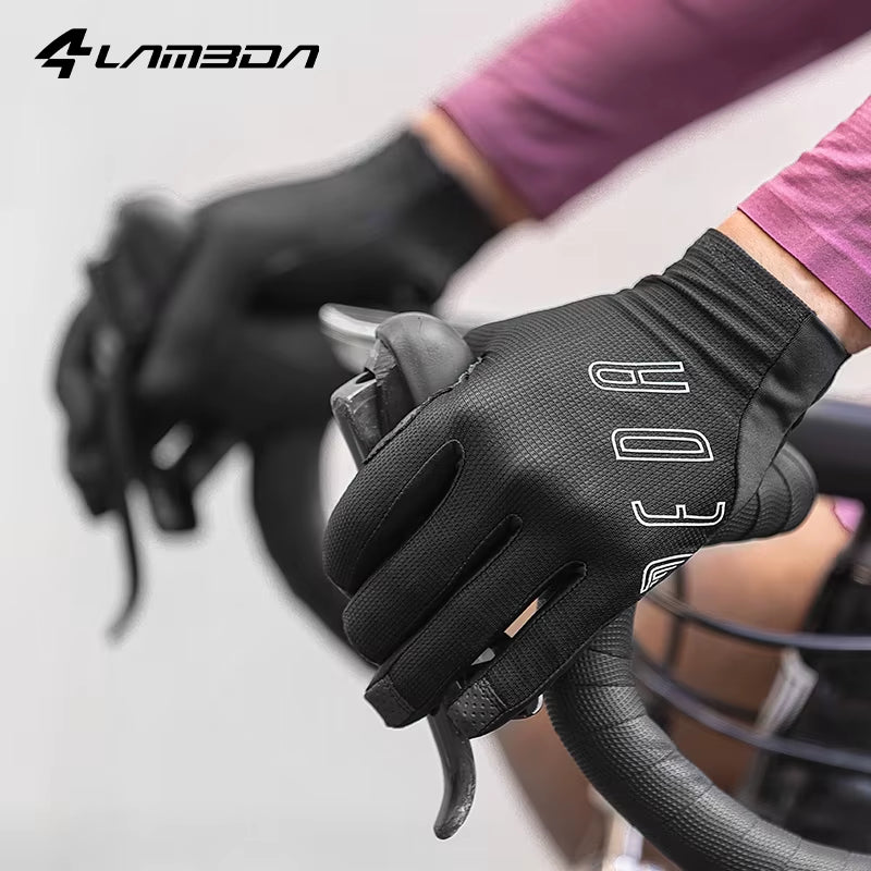 Men'S Cycling 5-15℃ Gloves Two-Finger Touchscreen Riding Thermal Winter Road Mountain Bike Full Finger Glove Accessories