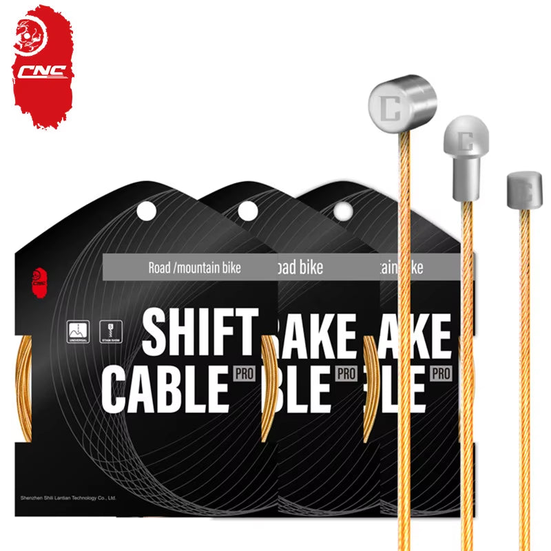 CNC Gold MTB Shift Cable Bicycle Shifter Line Wire 2100Mm Road Bike Brake Inner Cable 1700Mm 2800Mm 3500Mm 1Pcs