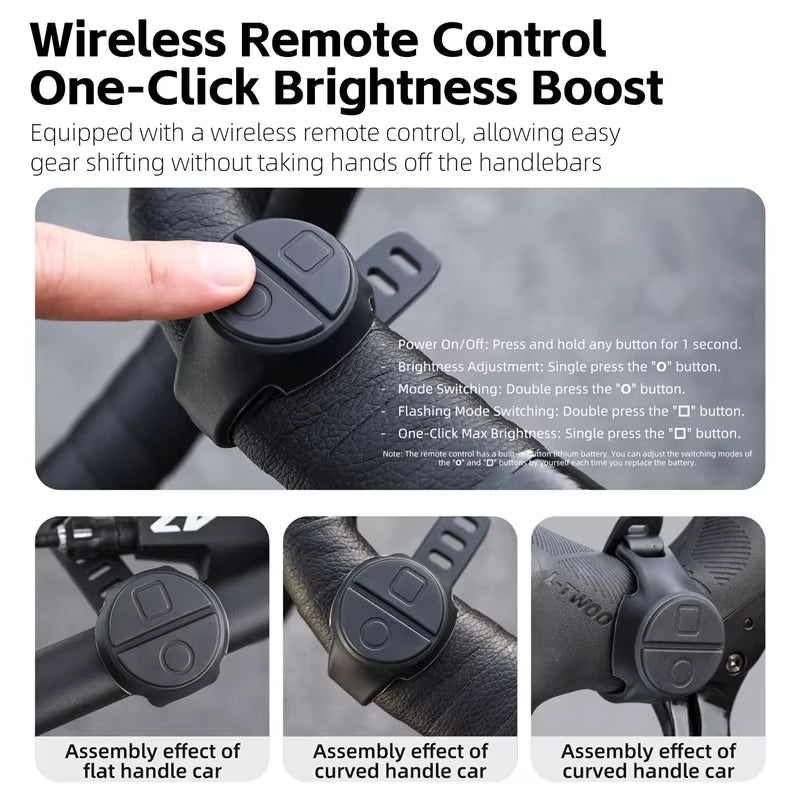 1600LM Bicycle Hanging Light Remote Control Bike Light IPX4 All-Weather Smart Cycling Lantern Headlamp Bike Accessor