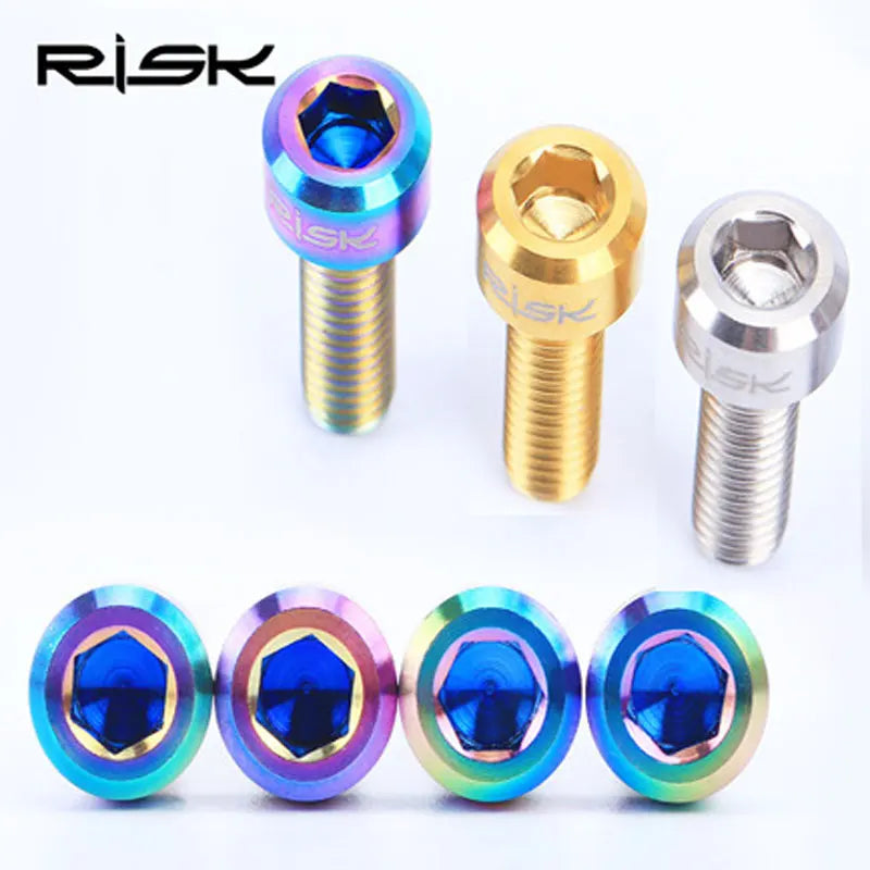 4Pcs/Lot Titanium Alloy M6*20Mm MTB Bicycle Crank Bolts Allen Head Mountain Road Bike Cycling Crankset Screws M6 X 20Mm