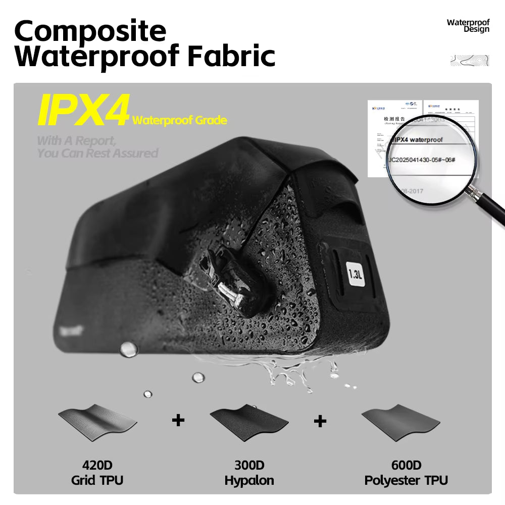 Bicycle Top Tube Bag Waterproof Bike Front Frame Storage Bag Screw & Strap Fixed Cycling Travel for MTB Road Gravel