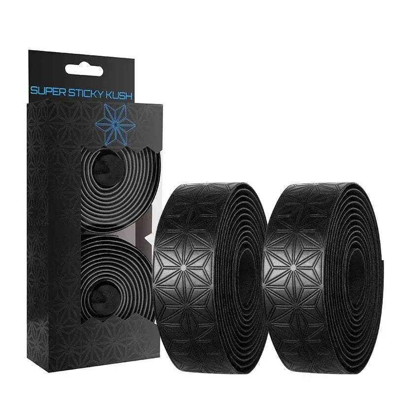 1 Pair Anti-Slip Road Bike Handlebar Tape PU Shock Handle Bar Tape W/ Bar End Plugs Bicycle PU Anti-Vibration Wrap Tape Bartape