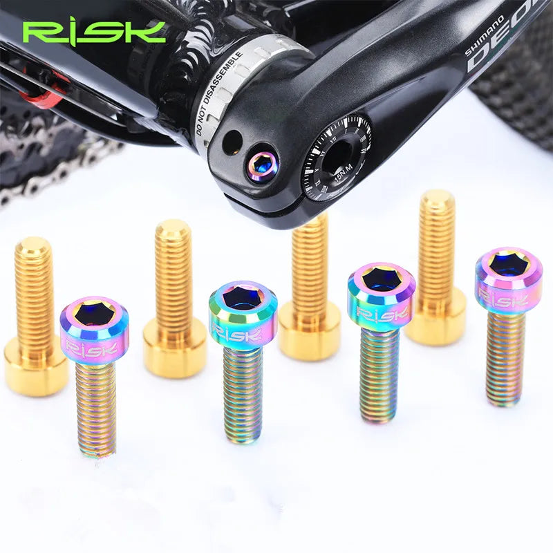 4Pcs/Lot Titanium Alloy M6*20Mm MTB Bicycle Crank Bolts Allen Head Mountain Road Bike Cycling Crankset Screws M6 X 20Mm
