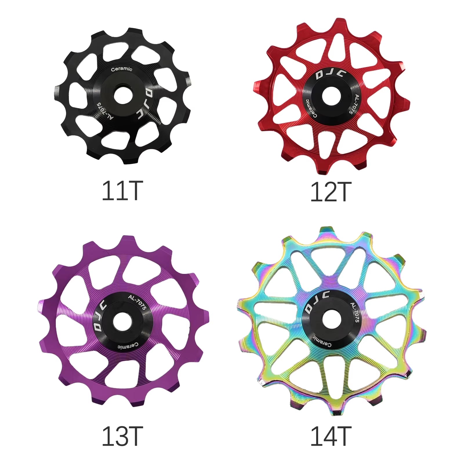 DJC Bike Pulley Wheel Ceramic Bearing Oilslick 11T 12T 13T 14T MTB Road Bike for Derailleur Mountain Road Bike Guide Wheel PL104
