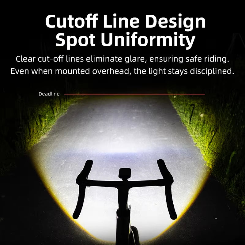 Noctera Bike Headlight 1000 Lumens High-Brightness Hanging Warning Light Aluminum Alloy IPX6 2800Mah Cycling Front Lamp